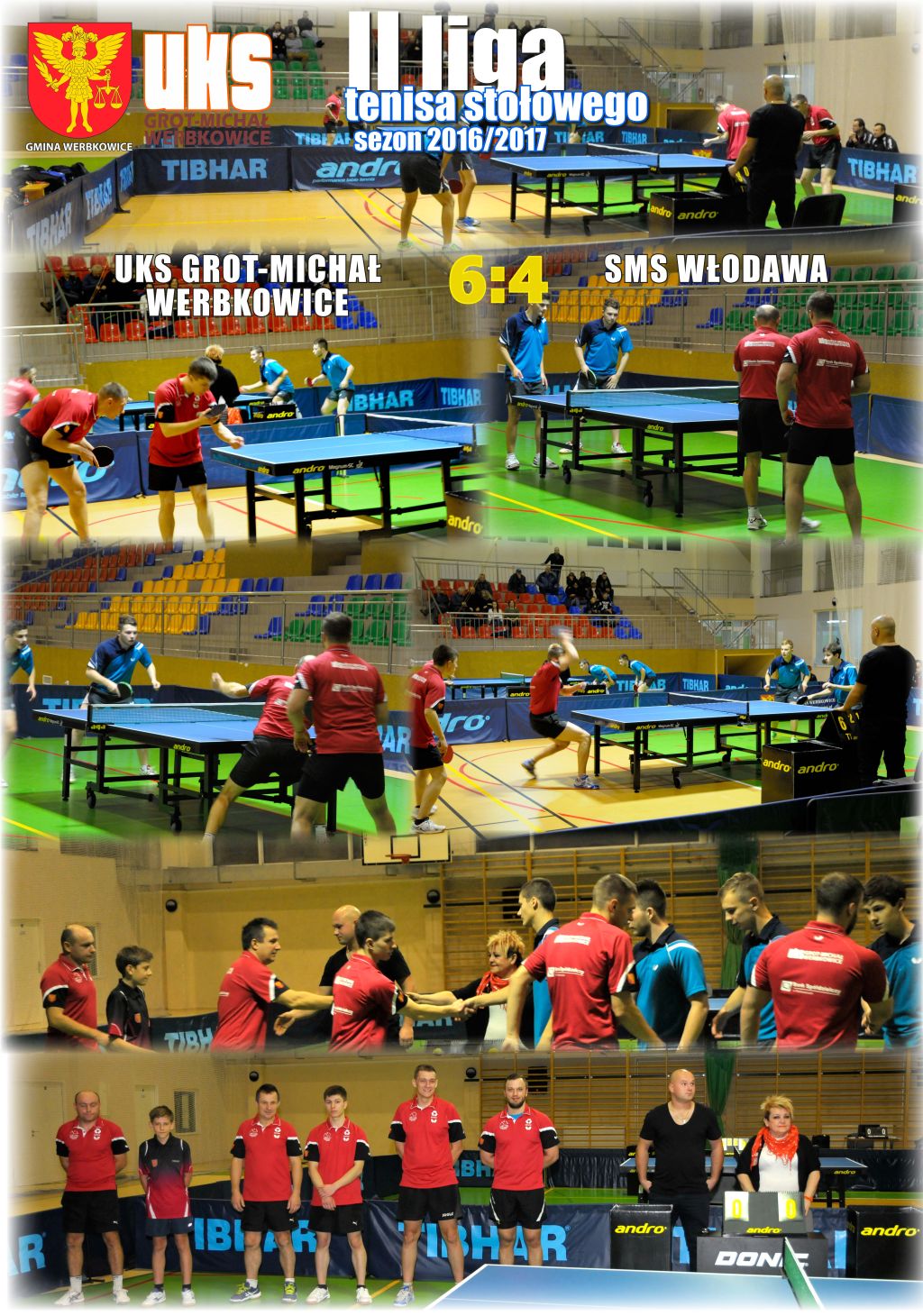 II liga tenisa stołowego - UKS GROT-MICHAŁ Werbkowice - SMS Włodawa