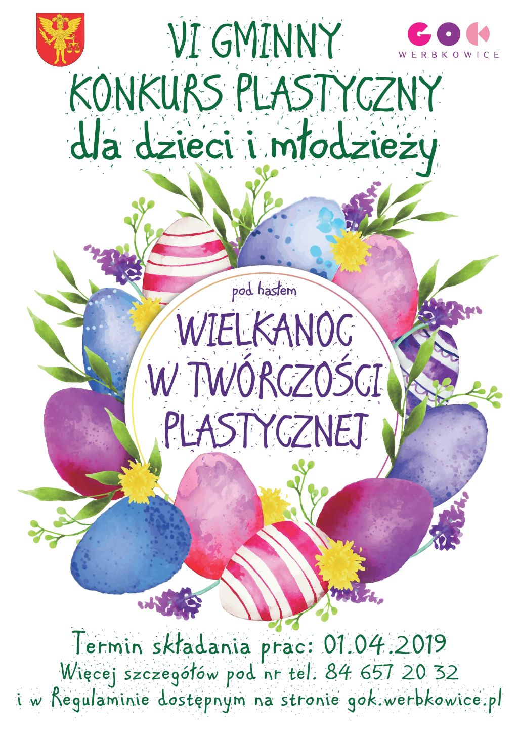 Zapraszamy dzieci i młodzież do udziału w VI Gminnym Konkursie Plastycznym ph. &quot;Wielkanoc w twórczości plastycznej&quot;