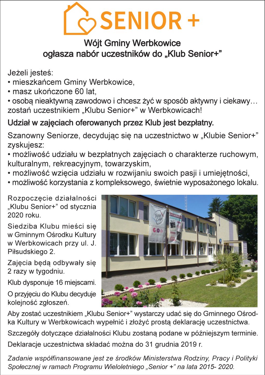 Nabór uczestników do „Klubu Senior+”