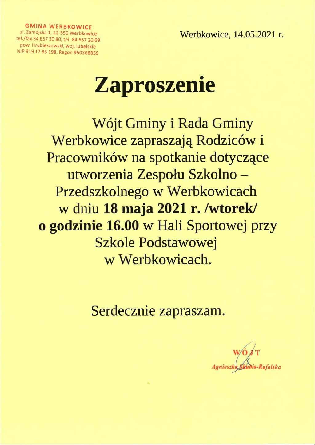 Spotkanie dotyczące utworzenia Zespołu Szkolno-Przedszkolnego
