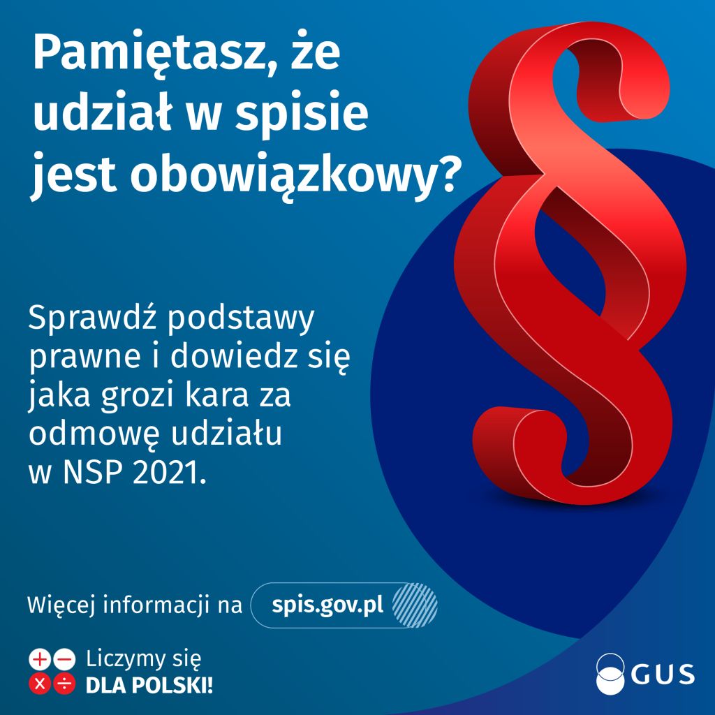 Czy pamiętasz, że udział w spisie powszechnym jest obowiązkowy?