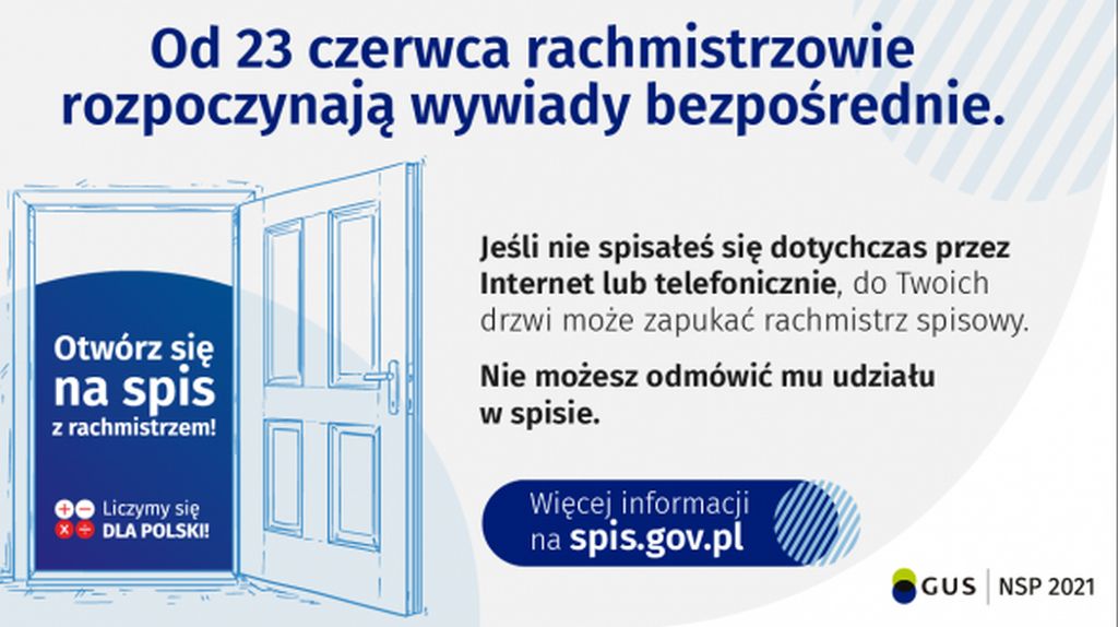 NSP 2021 - informacja o rozpoczęciu wywiadów bezpośrednich od 23 czerwca