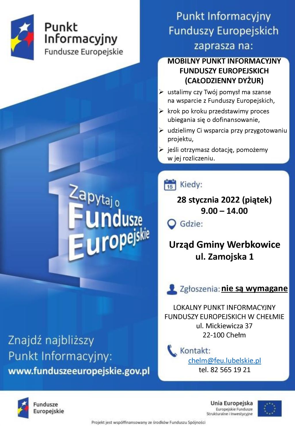Lokalny Punkt Informacyjny w Chełmie zaprasza na spotkanie