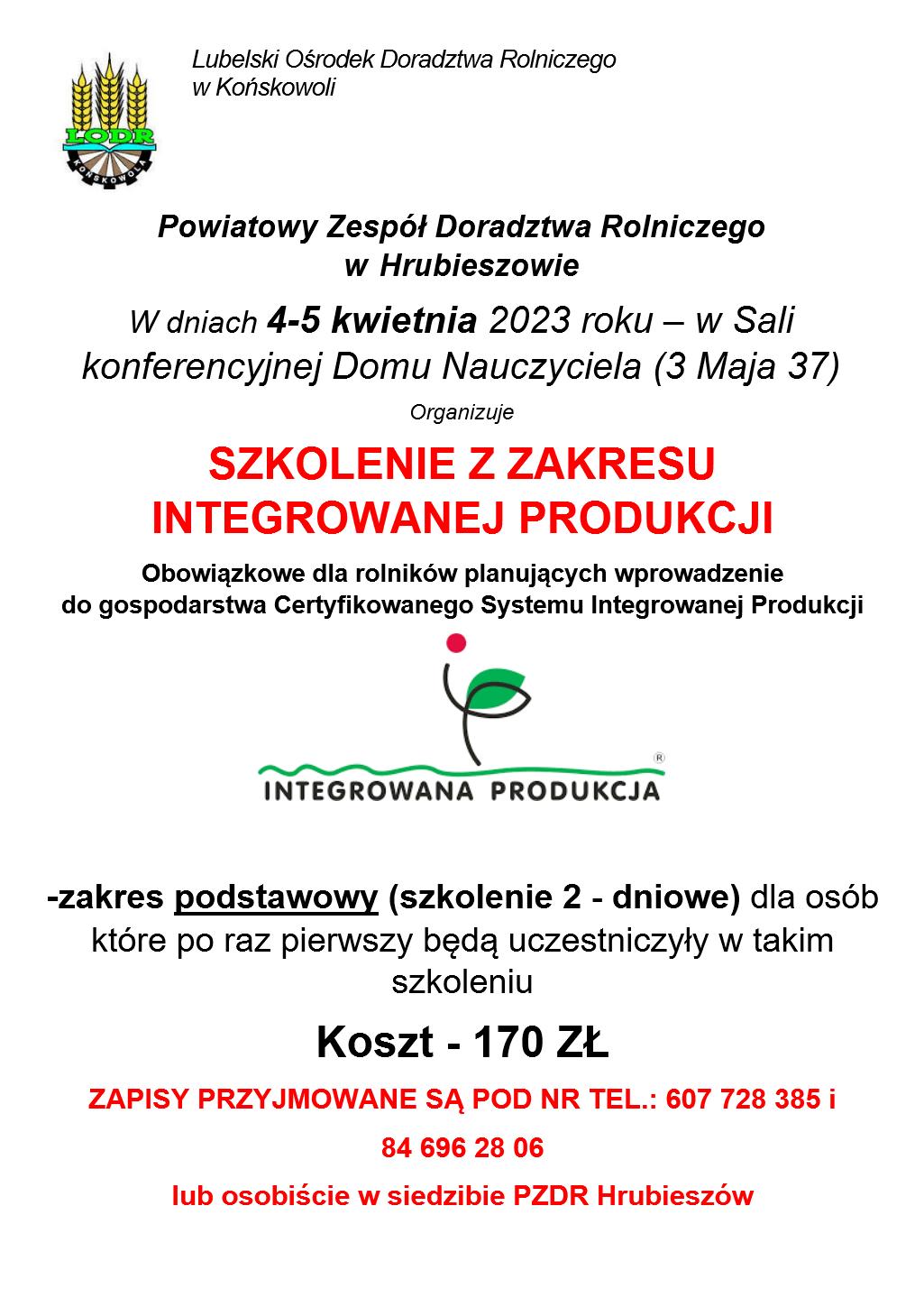 Szkolenie z zakresu integrowanej produkcji