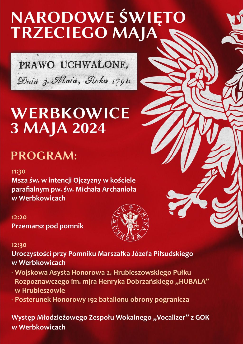 NARODOWE ŚWIĘTO TRZECIEGO MAJA - WERBKOWICE - 3 MAJA 2024