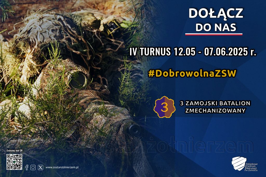 Wolne miejsca na szkolenie podstawowe - IV Turnusu Dobrowolnej Zasadniczej Służby Wojskowej