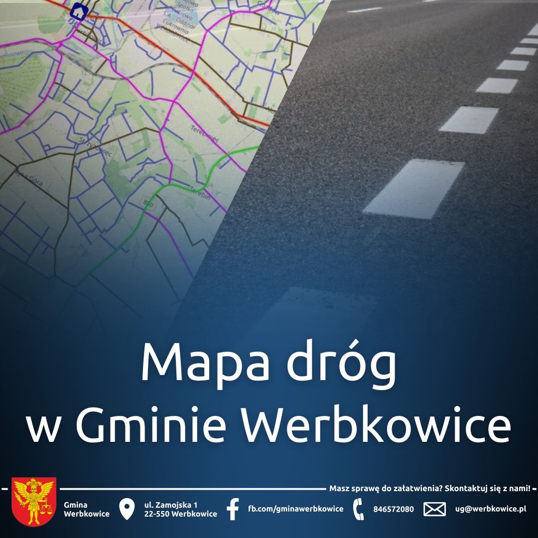 Mapa dróg w Gminie Werbkowice